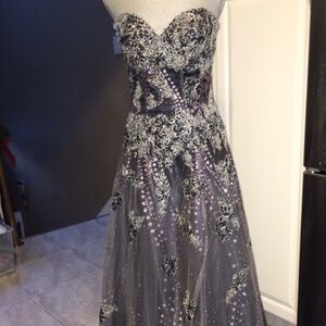 JOVANI PEWTER BALLGOWN